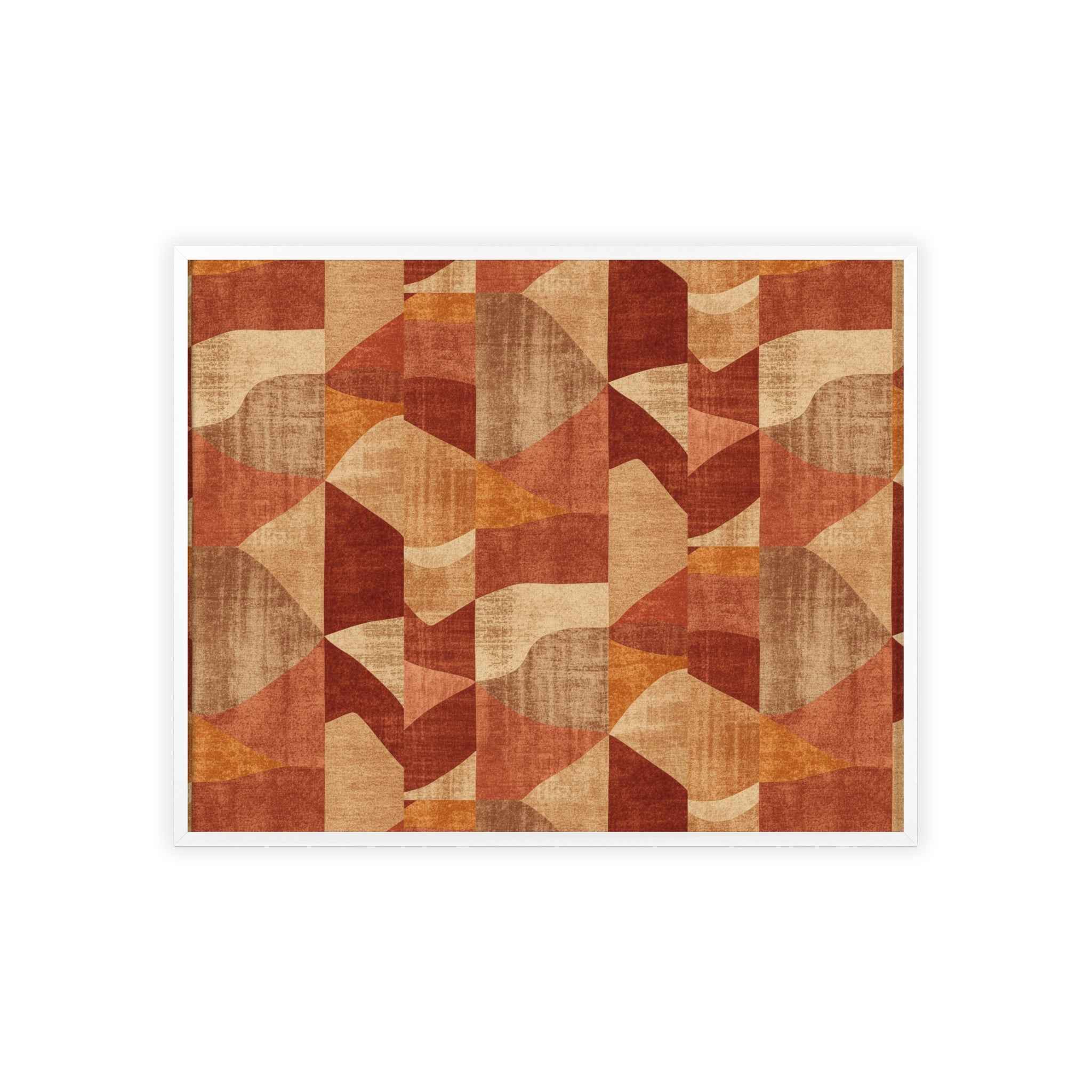 Faux Retro Geometric Poster with Wooden Frame